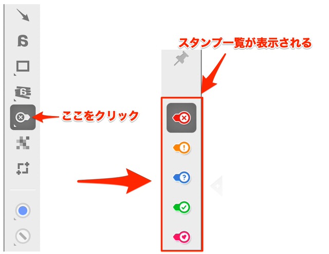 スタンプ追加の操作方法