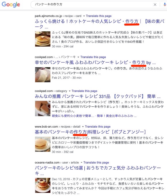 パンケーキの作り方のフォーマット